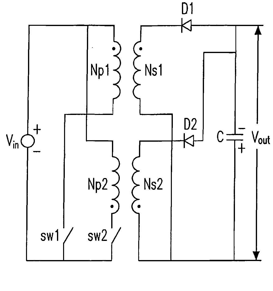 Magnetic integrated circuit for multiphase interleaved flyback converter and controlling method thereof