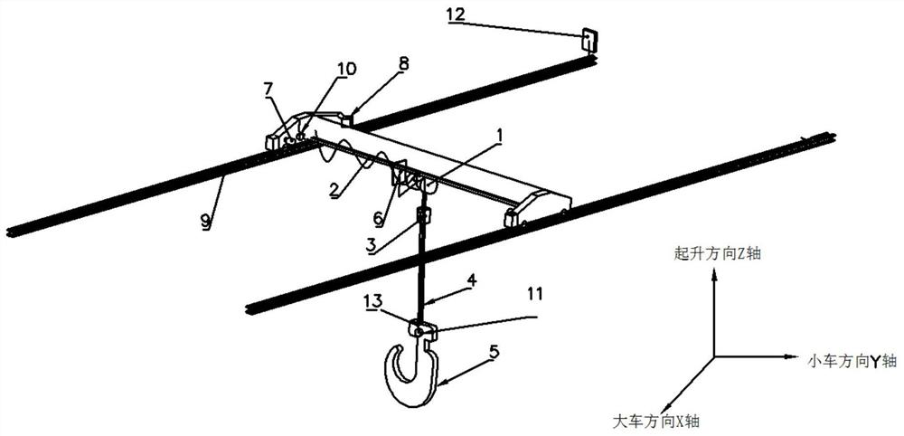 Walking and positioning method of trolley type single-beam crane