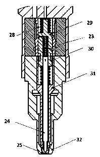 Natural gas and diesel injector of novel control mode