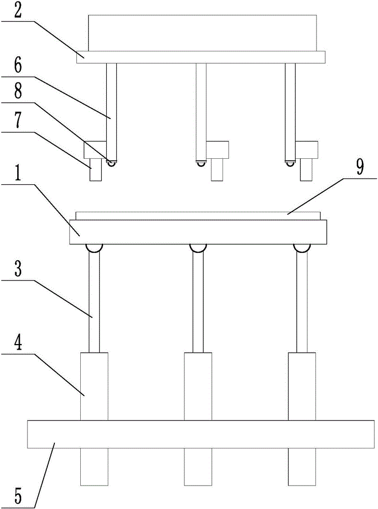 Wafer spraying device with height-adjustable supporting table