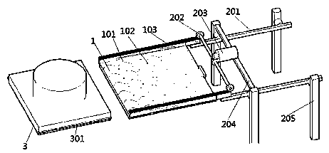 Ceramic tile die with functions of two-time material distribution and two-time pressure application and ceramic tiles manufactured by ceramic tile die