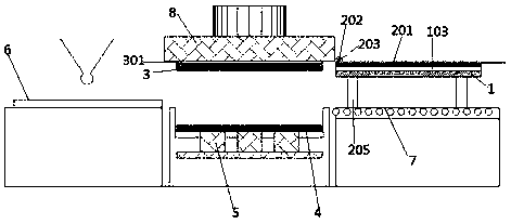 Ceramic tile die with functions of two-time material distribution and two-time pressure application and ceramic tiles manufactured by ceramic tile die