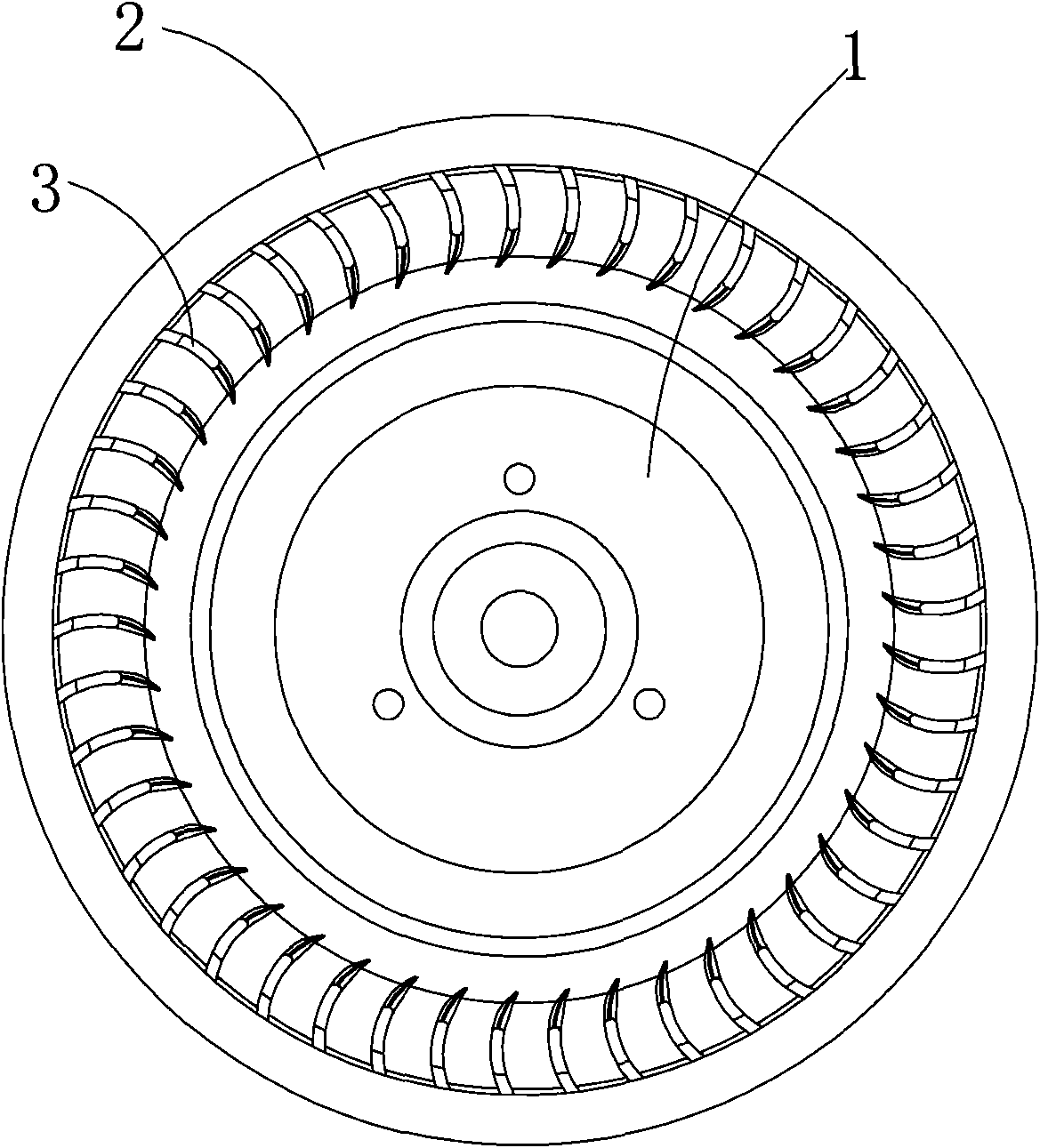 Two-way air intake centrifugal wind wheel