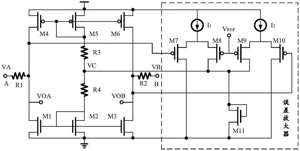 Common mode moving circuit for multipoint low voltage differential signal receiver