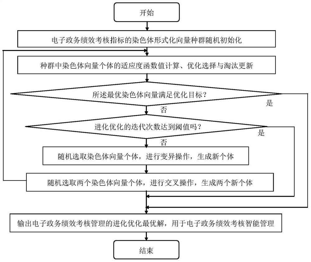 Evolutionary optimization method and system for e-government affair performance assessment management