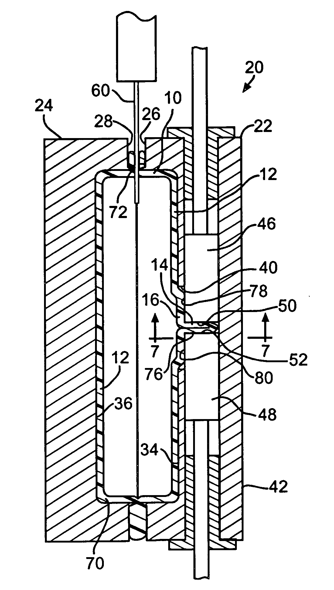 Process for forming a part having an integral feature, a part produced thereby and apparatus therefor