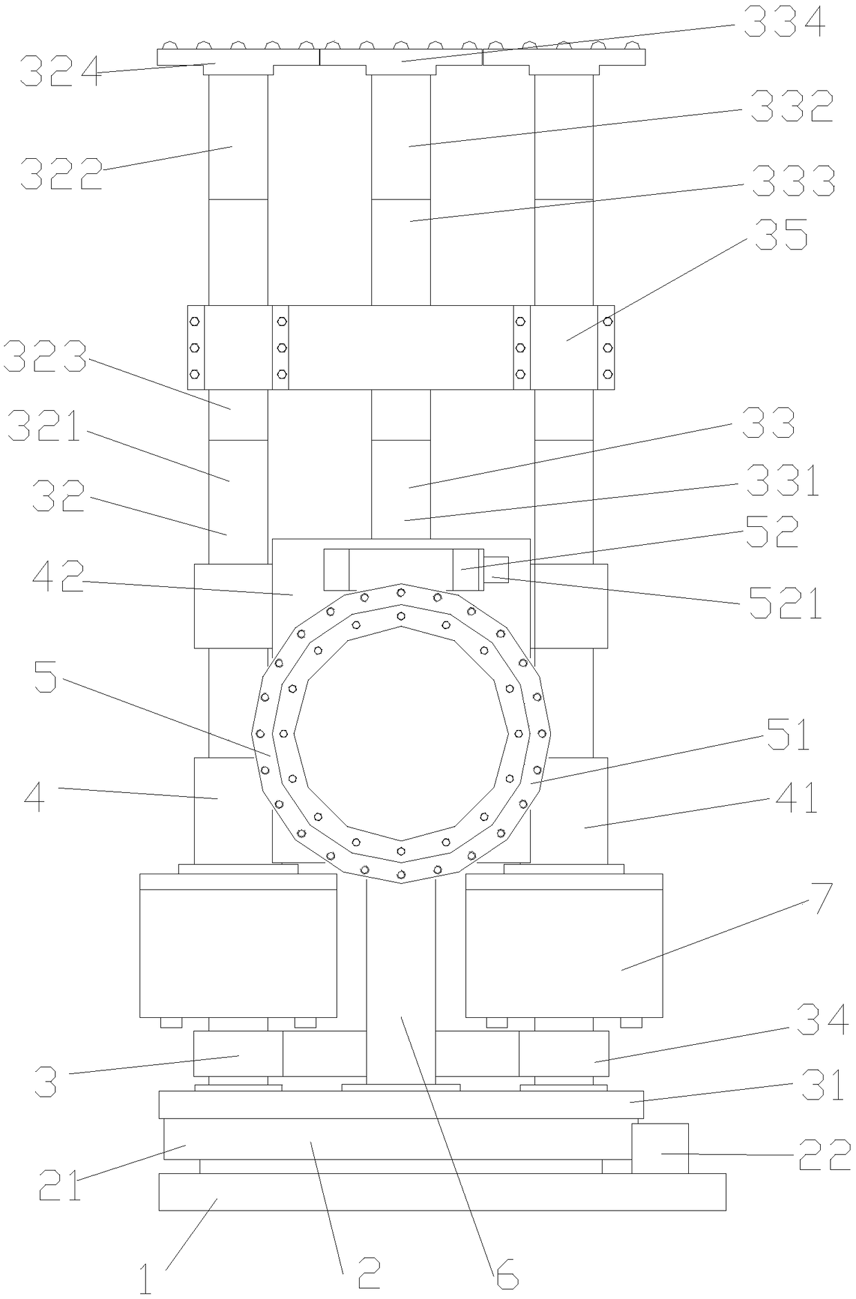 Full-roadway drilling posture adjusting device for coal mine drilling rig