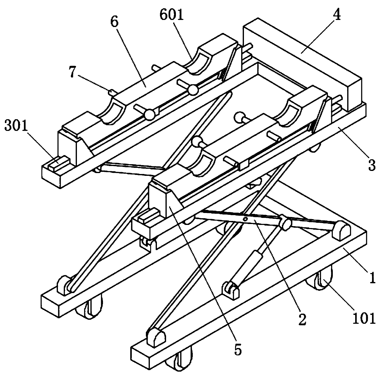 Aircraft landing gear lifting device and lifting method thereof