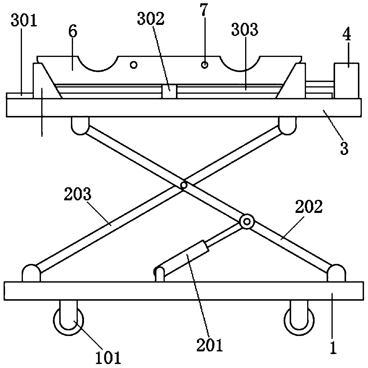 Aircraft landing gear lifting device and lifting method thereof