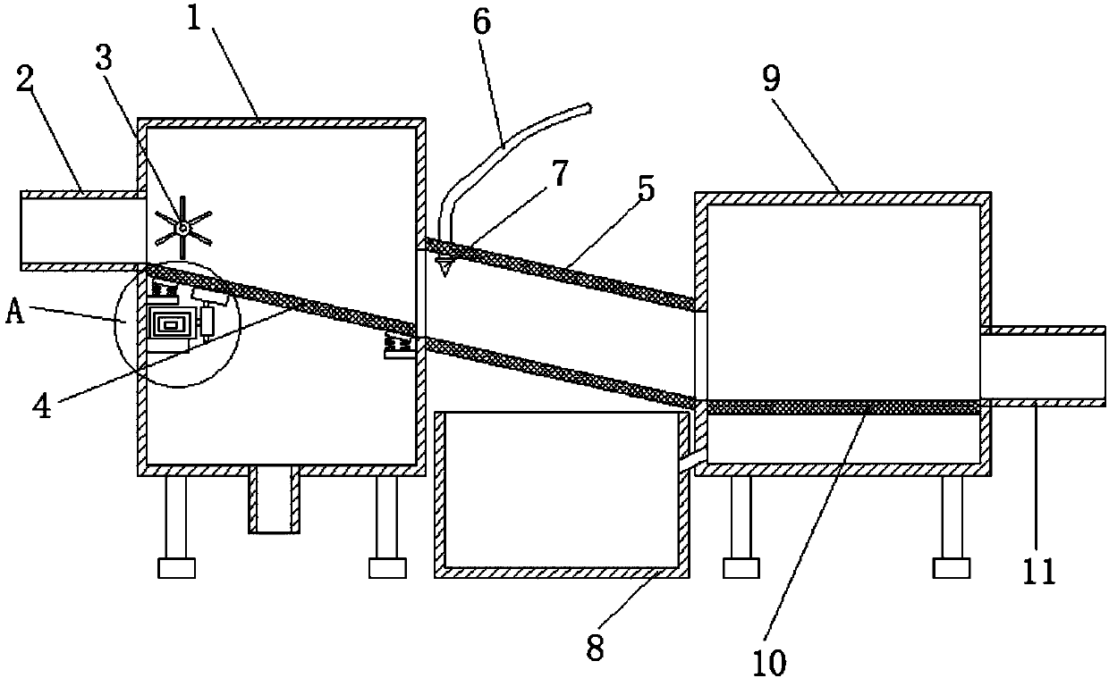 Straw impurity removing device