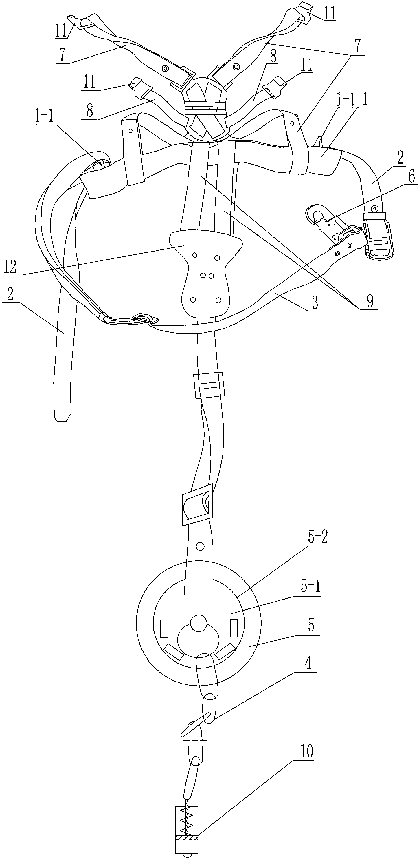 Fall protection safety belt for pole and tower operation