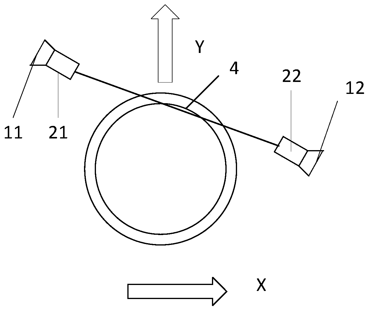 Device for rapidly detecting bunching head defects of steel wires