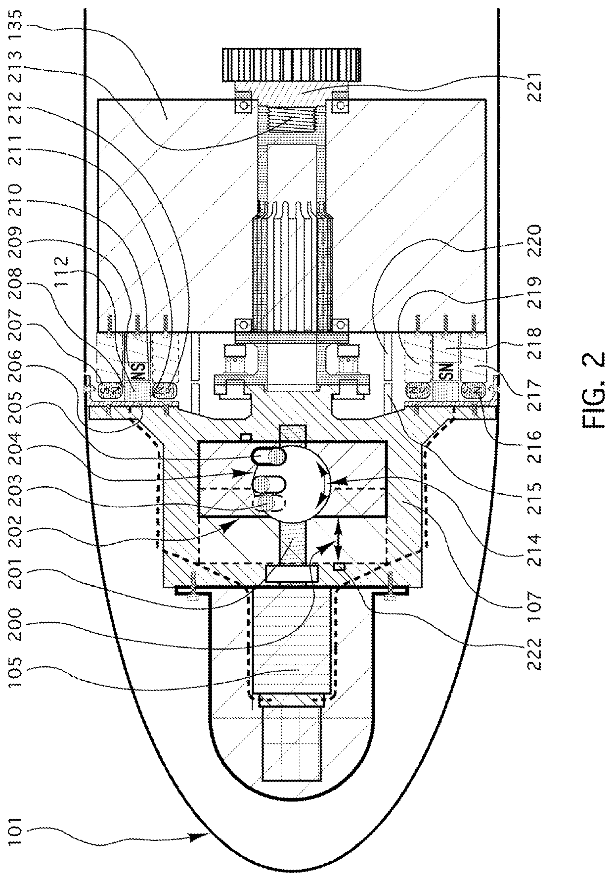 Electric, inductively-energized controllable-pitch propeller hub