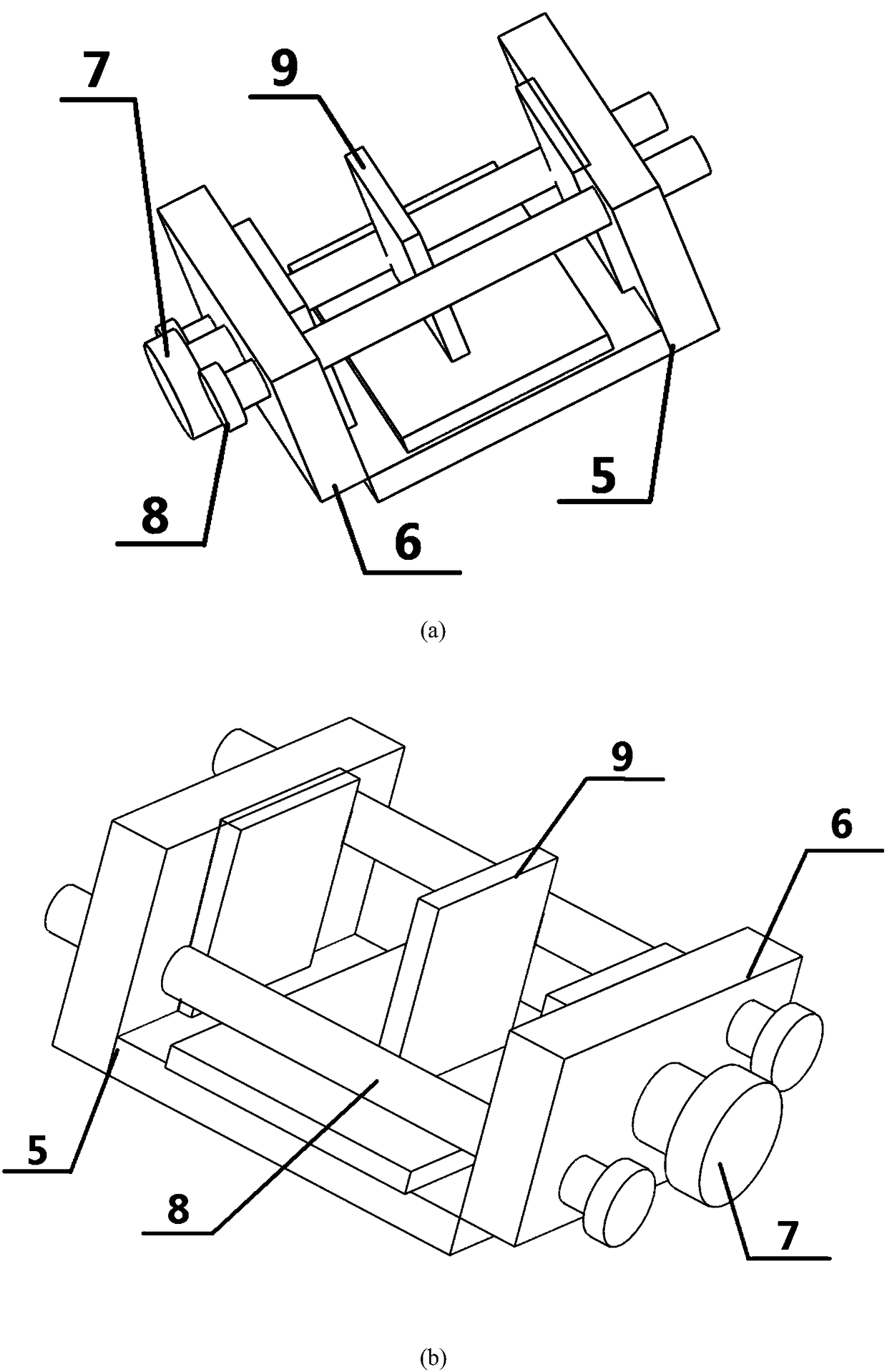 Clamping device applied to trimming arc surfaces of abrasive blocks of grinding wheel