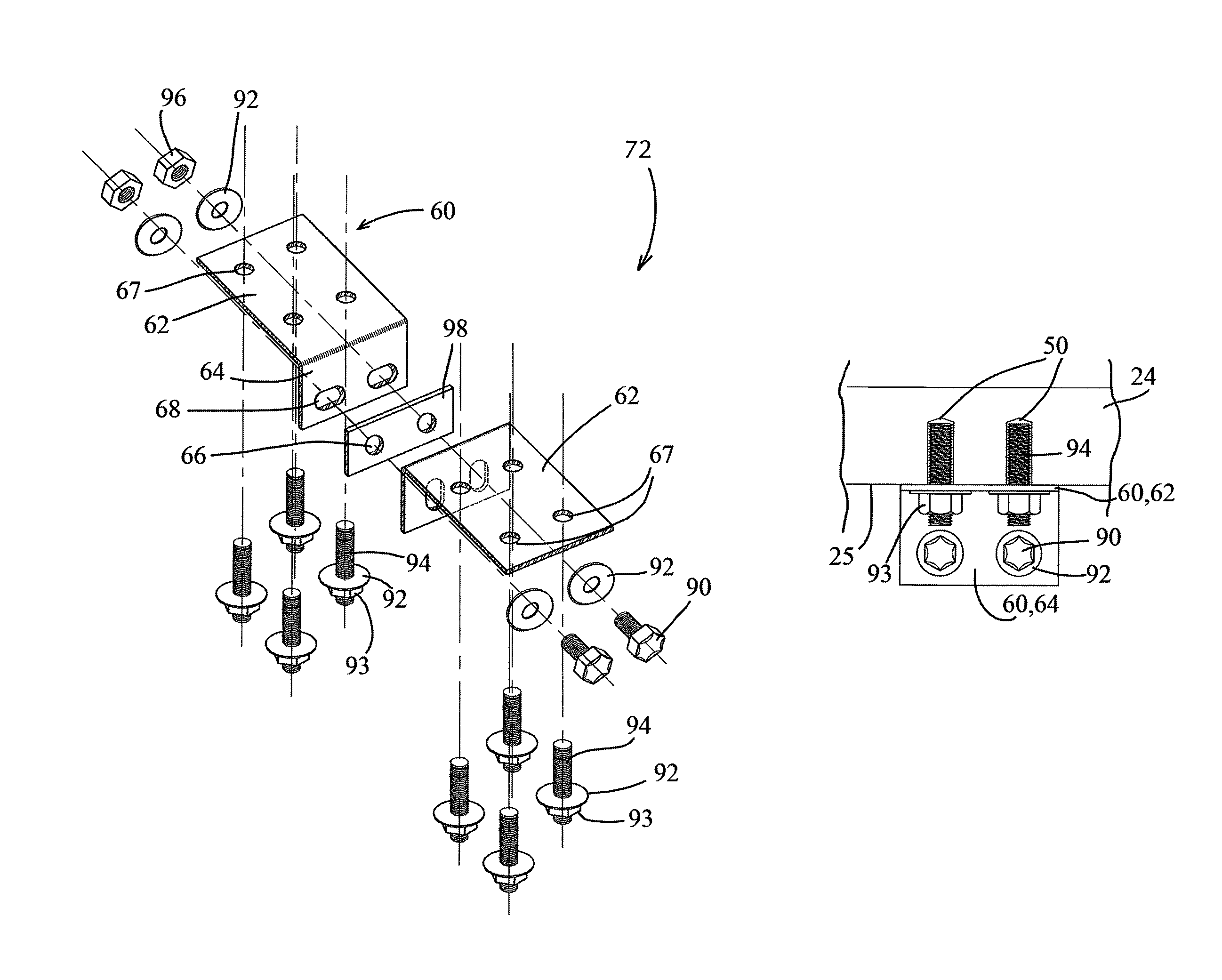 Flange shear connection for precast concrete structures