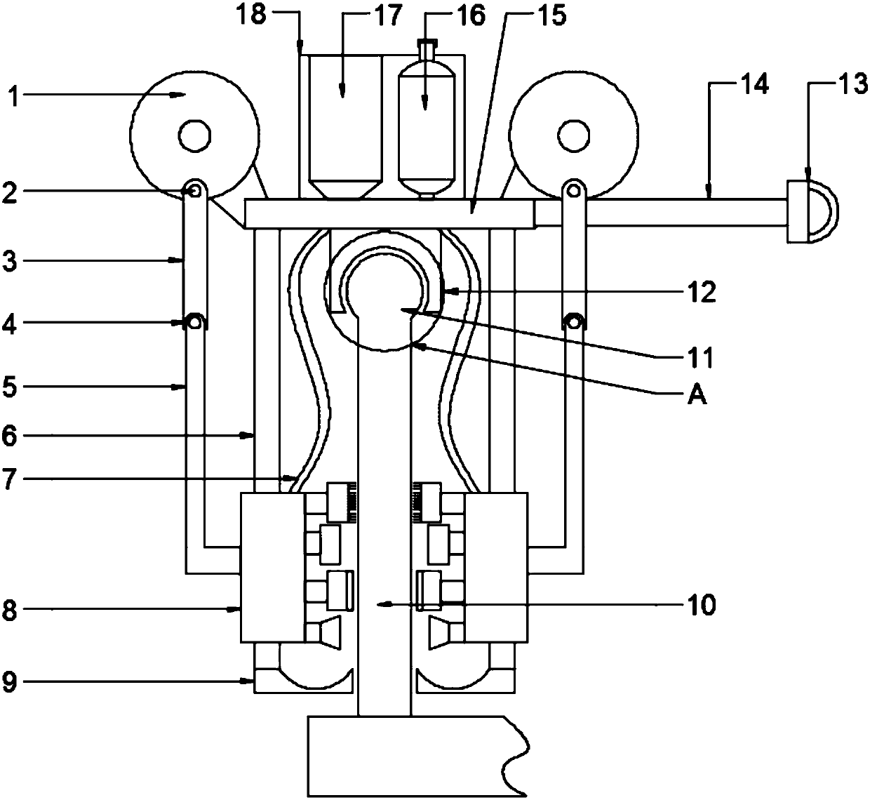 Rust removal maintenance device for bridge guardrails