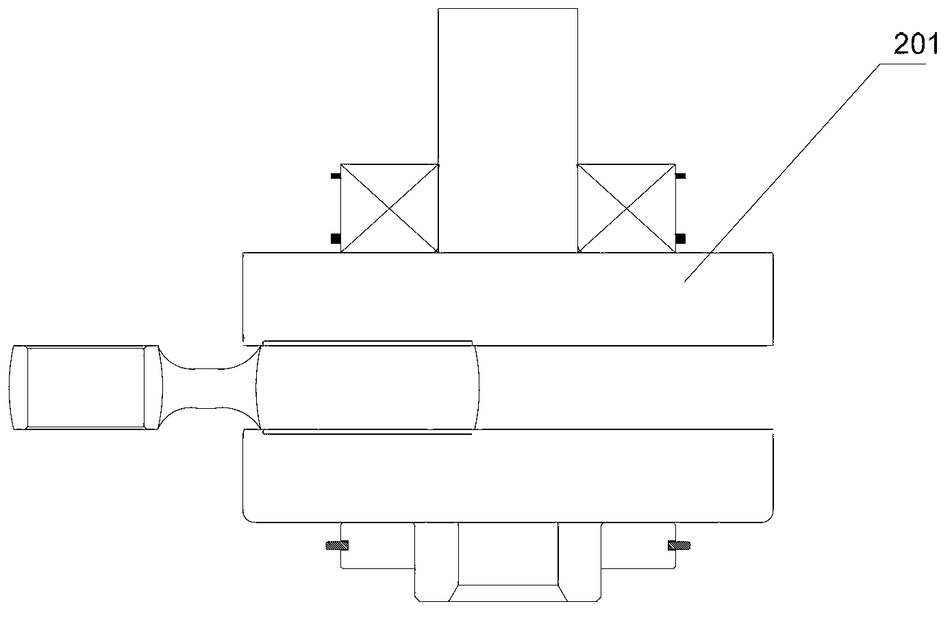 Press mounting device for multicylinder crankshafts