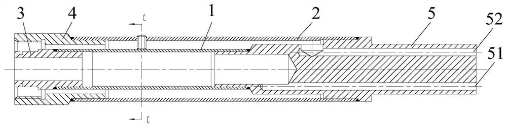 Machining method for double oil pipes of controllable-pitch propeller