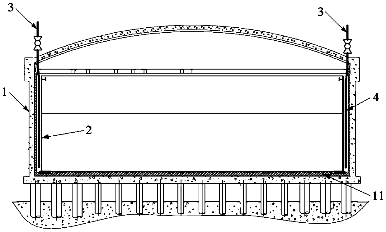 Low-temperature ethylene storage tank and condensate treatment method thereof