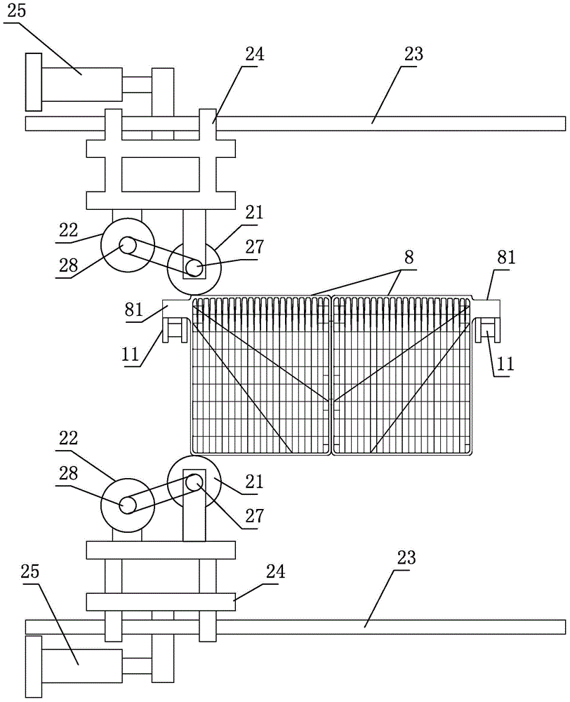 Improved lead-acid cell medium dense polar plate separating and brushing integrated machine