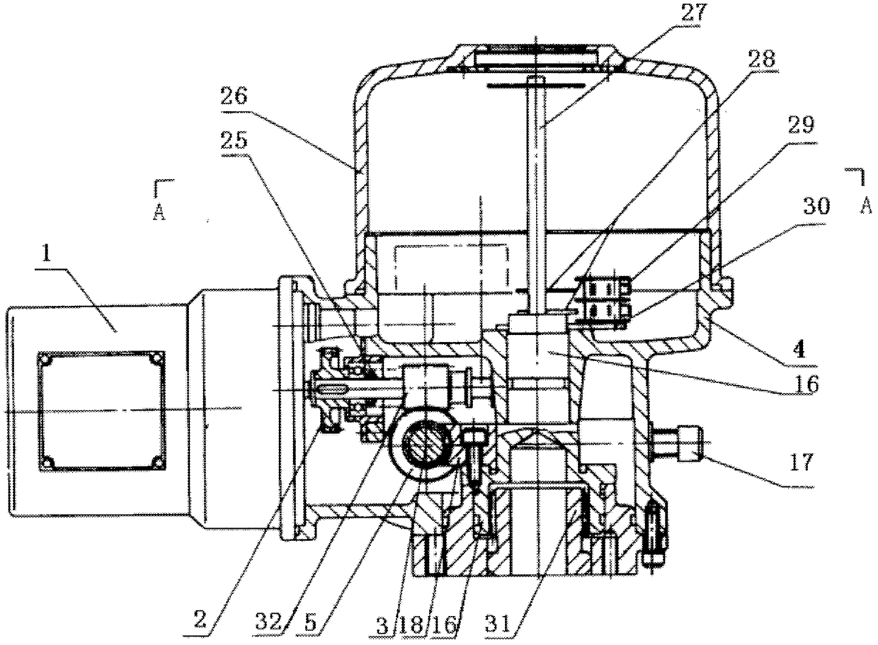 Partial-rotating driving device used for controlling valve