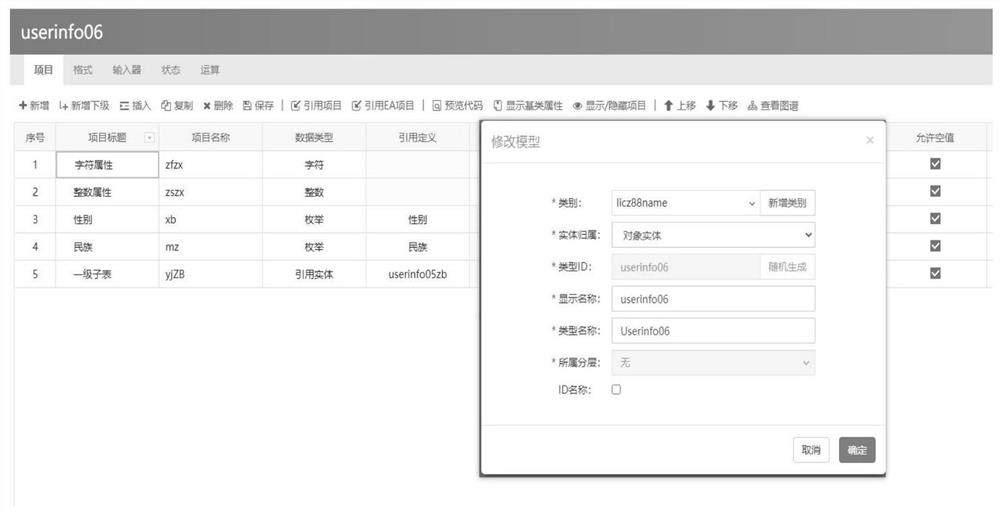 Data model configuration method and device, storage medium and computer equipment