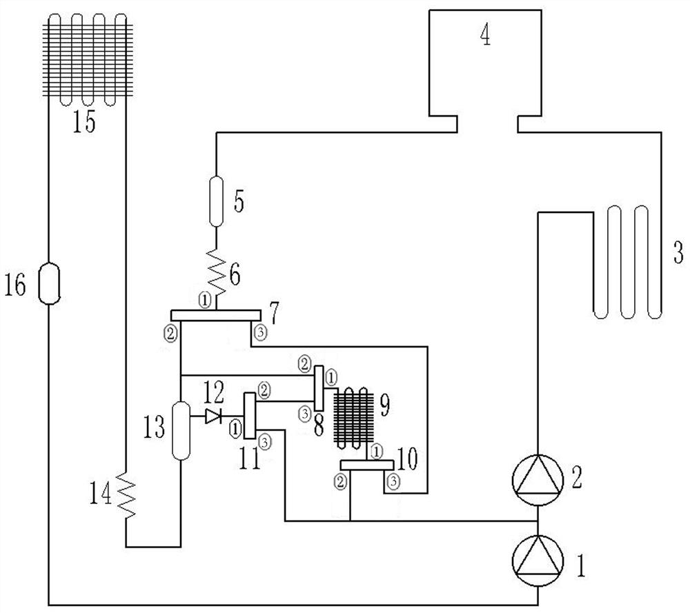 Two-stage compression refrigeration system, refrigeration control method and refrigeration equipment