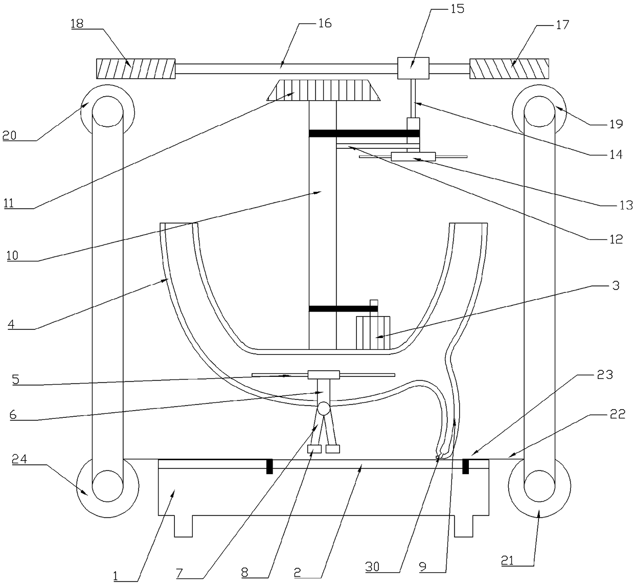 Plastic part processing device