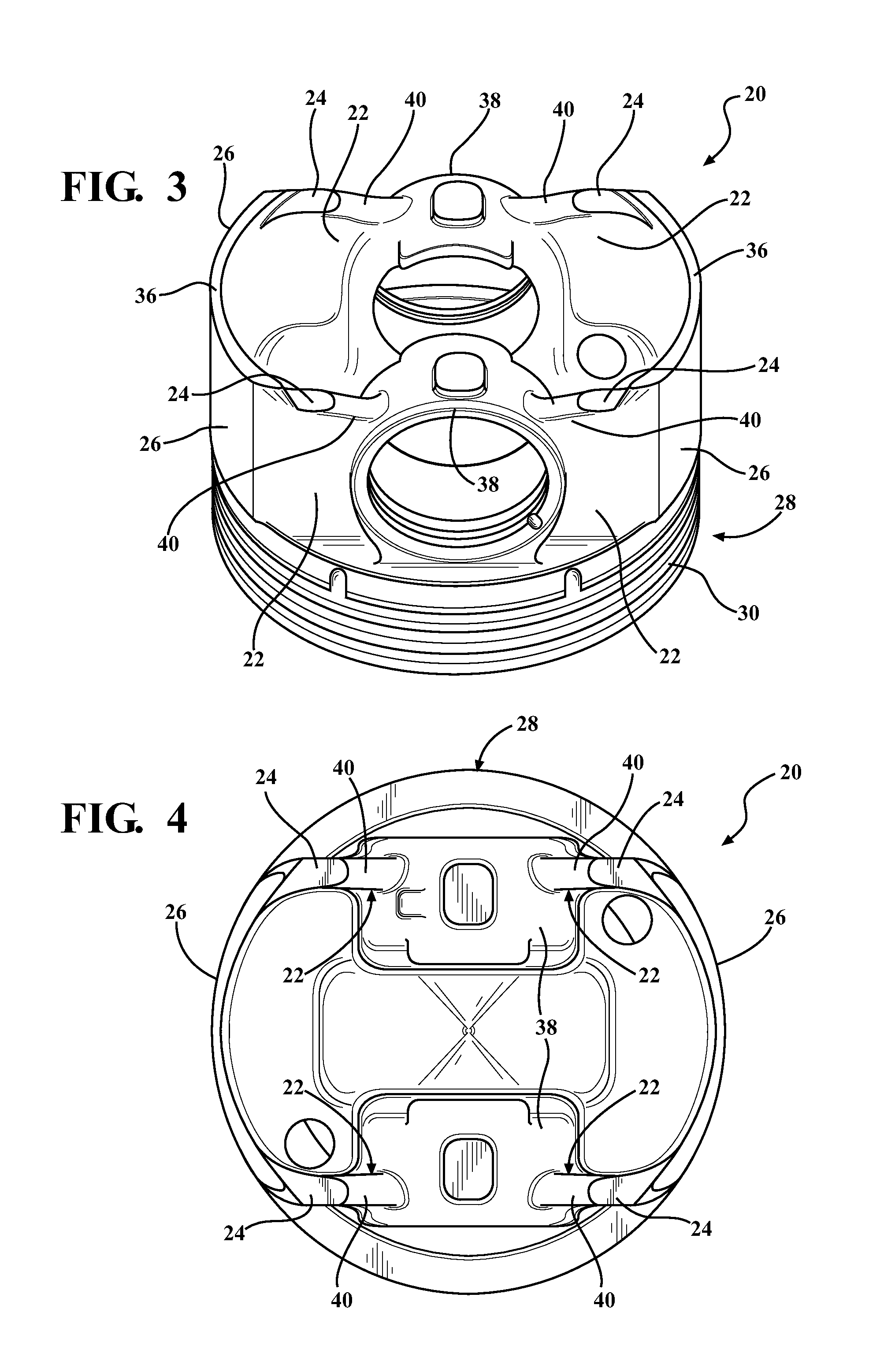 Steel piston with counter-bore design