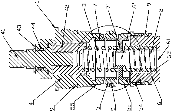 Constant-temperature valve core with stainless steel sliding sleeves