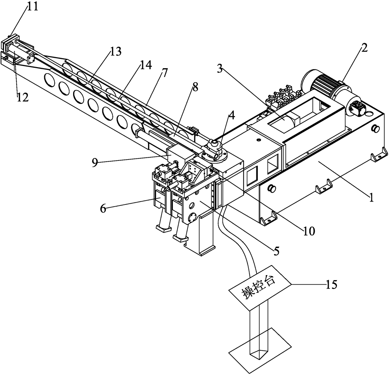 Equipment for machining elbow through explorator extruding