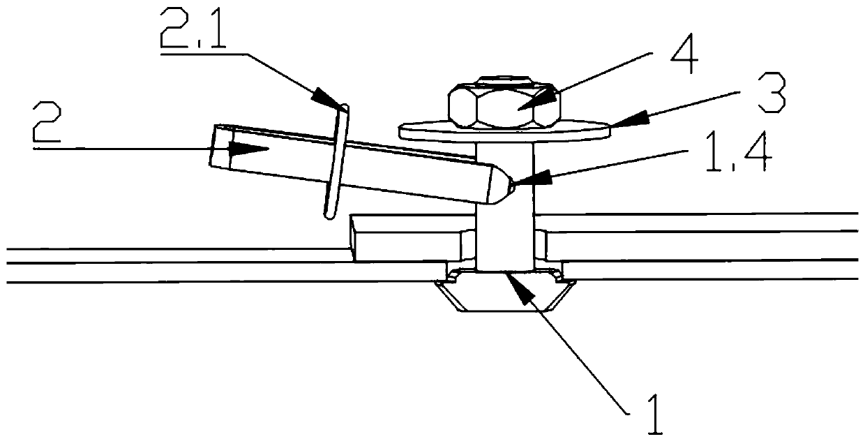 Unidirectionally-assembled fastening bolt used for fastening connecting between thin plates