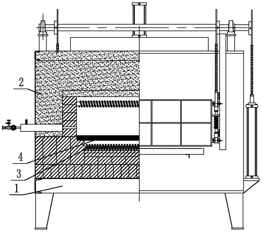 Mobile roller-type van-type heating furnace and hot-forming subsection strengthening technique