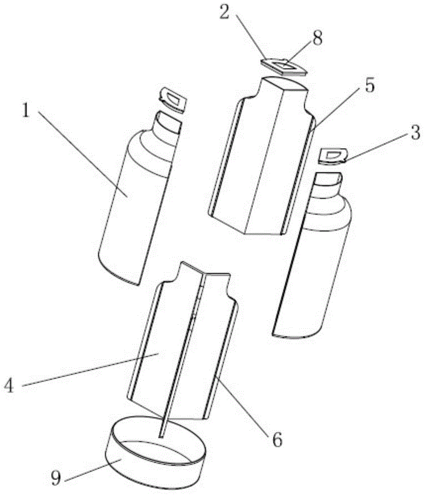 Combined bottle with base