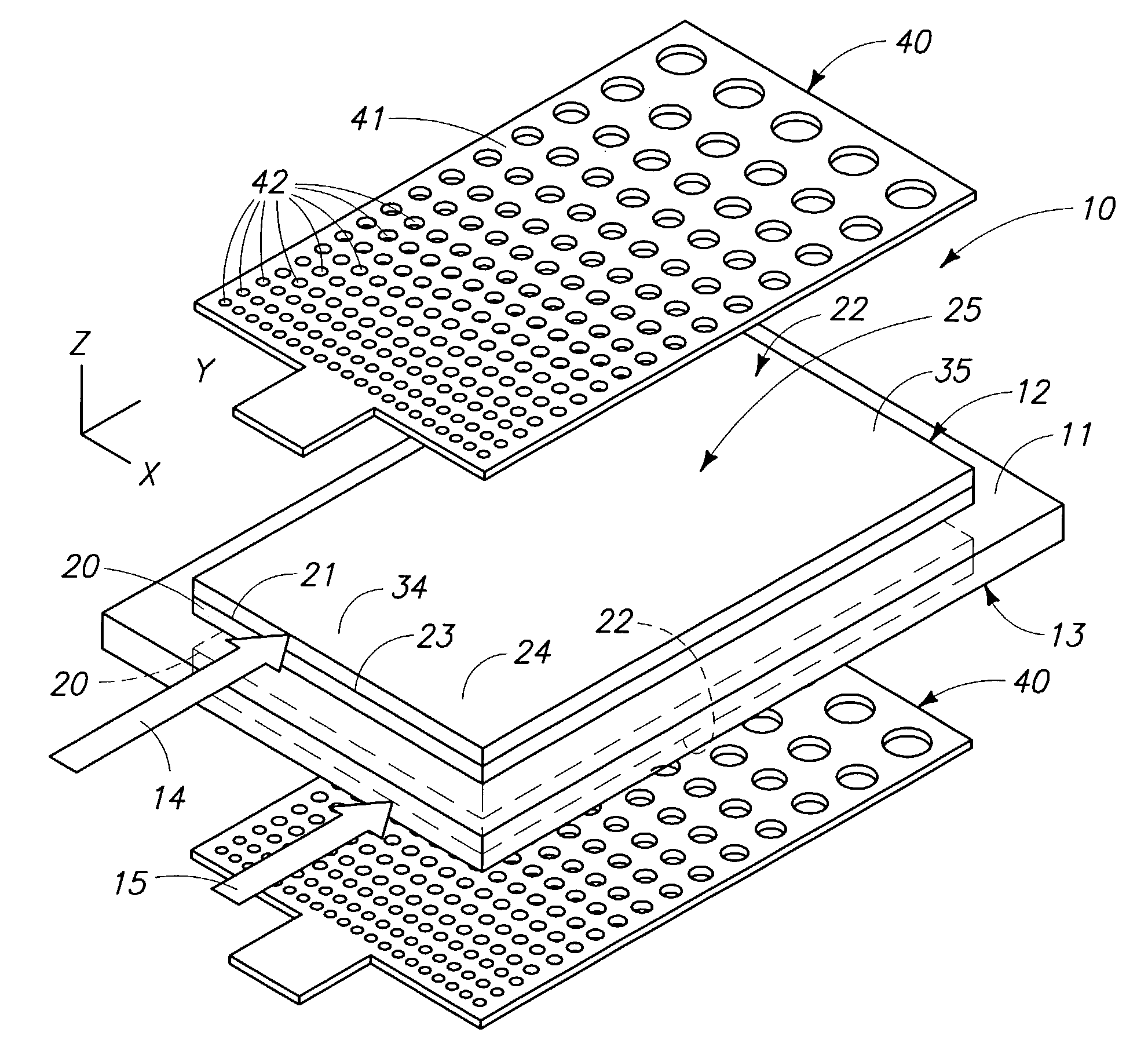 Current collector for use in a fuel cell