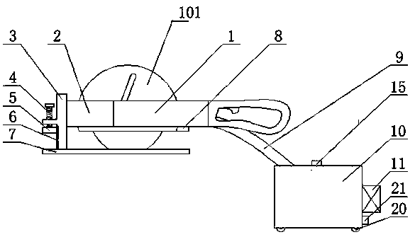 Handheld dust prevention type cutting device used in assembly type CF plate installation