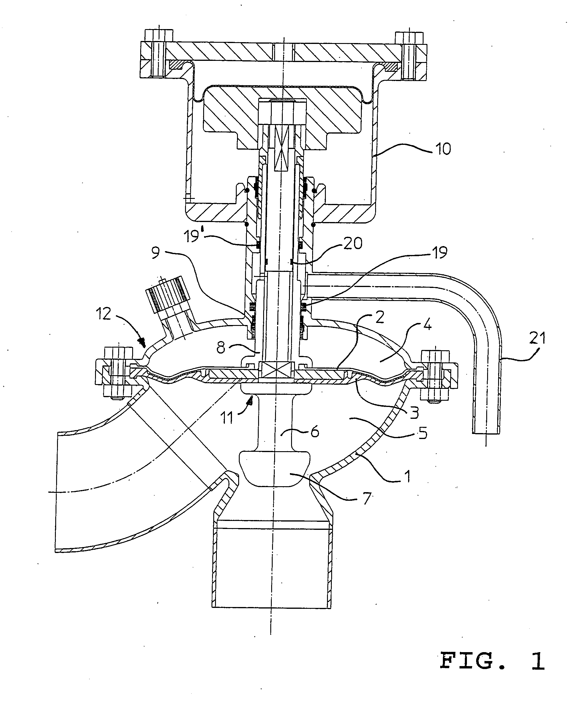 Food and beverage industry membrane valve structure