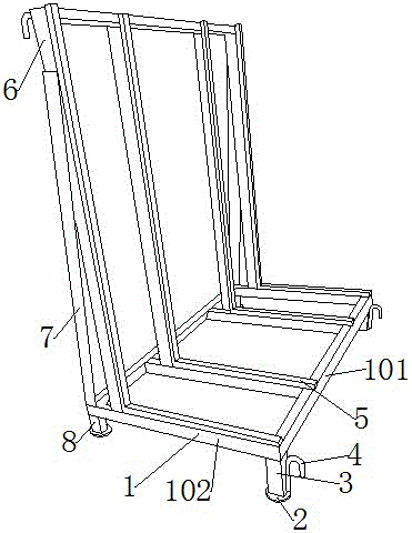 Multifunctional transport packaging frame for hollow glass