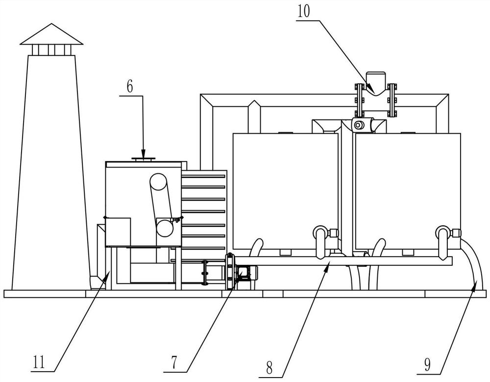 Chemical waste gas treatment and discharge device