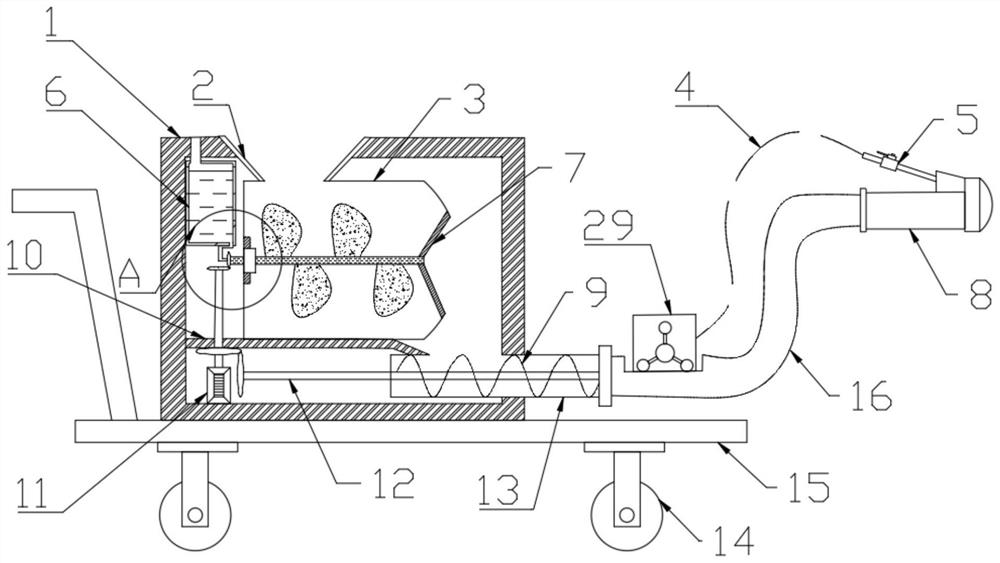 Uniform-pressure-bearing mortar spraying device for building construction