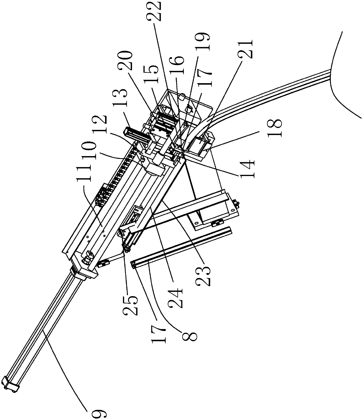 Bended core rod overturning and pulling-out mechanism