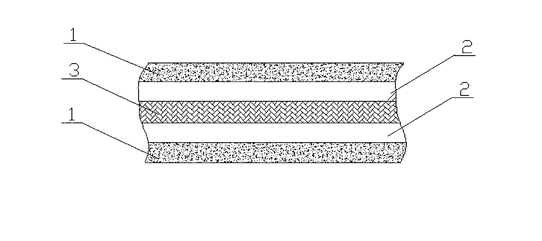 Recycled multilayer high-strength impervious composite geotextile material