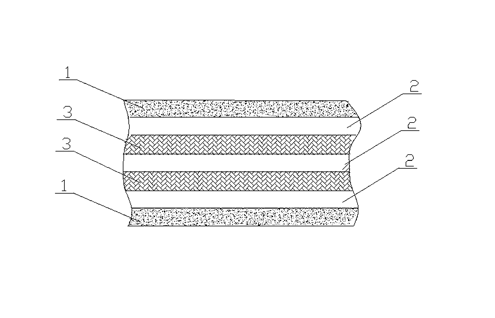 Recycled multilayer high-strength impervious composite geotextile material