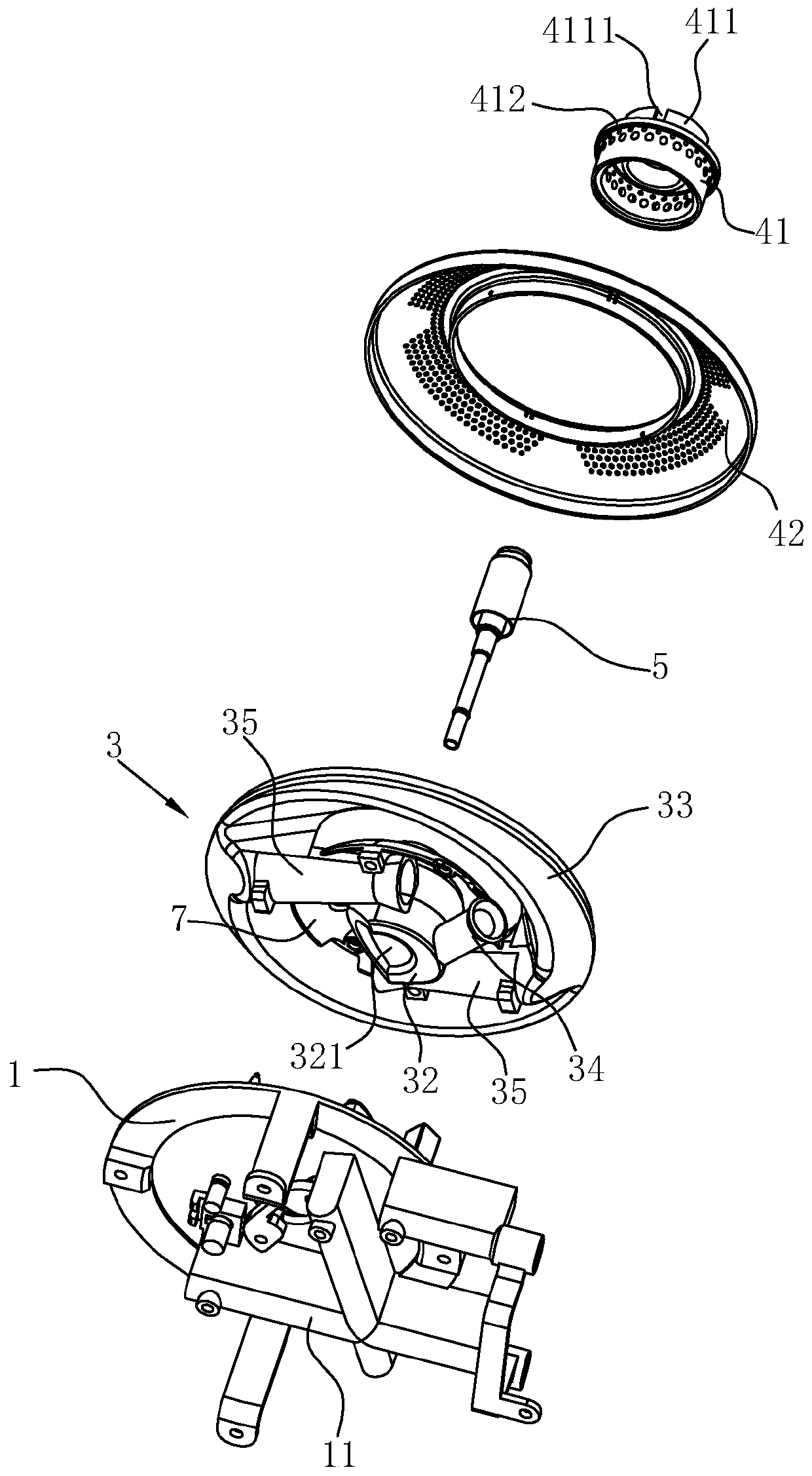 Upper-air-intake dual-ring combustor