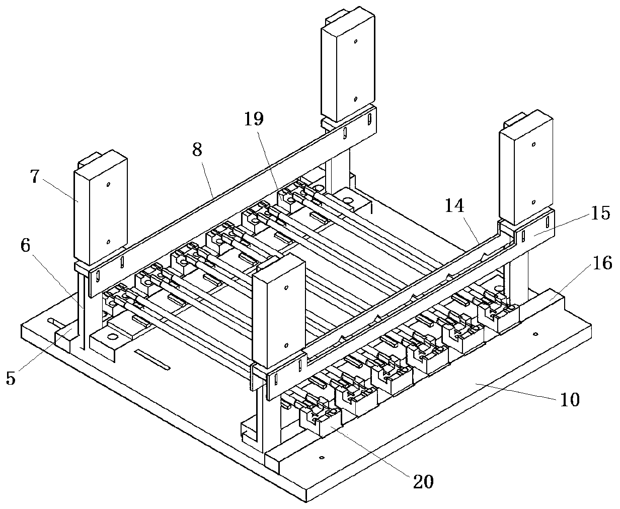 Multi-position horizontal porcelain head mounting device for double-tube metal sheet halogen tungsten lamp and using method thereof