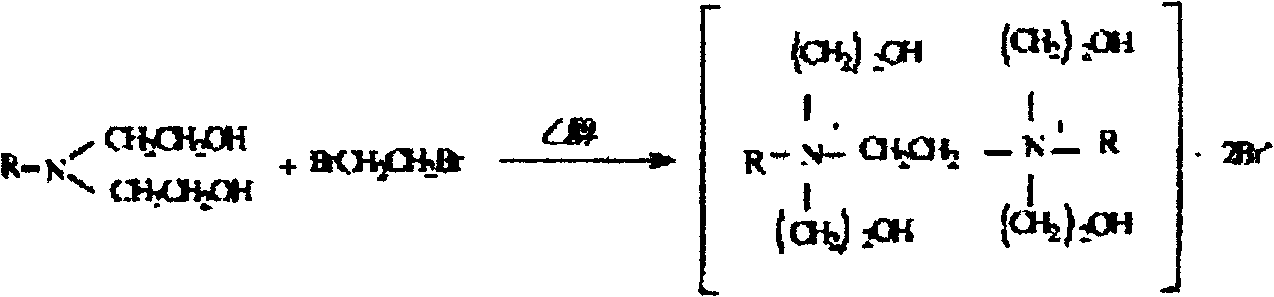 Synthetic method of gemini quaternary ammonium salt surfactant and application as drag reduction agent