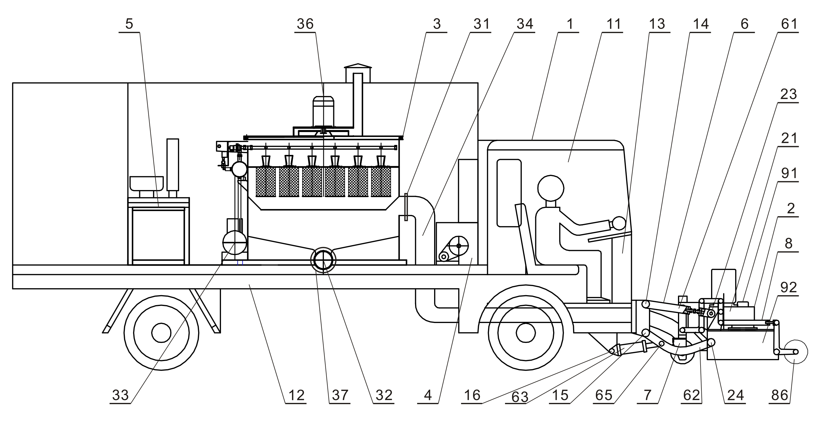 Multipurpose vehicle-mounted ground milling machine