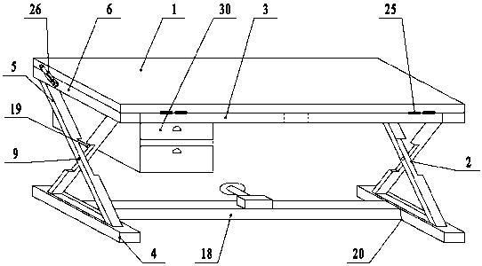 Lifting adjustable multifunctional writing desk