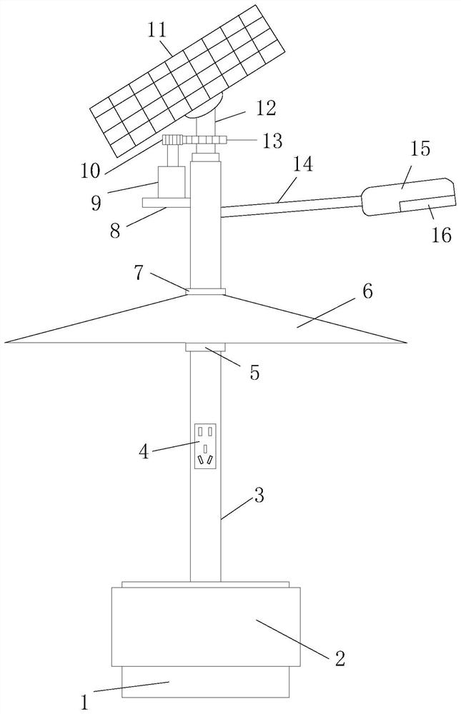 Street lamp with protective umbrella body