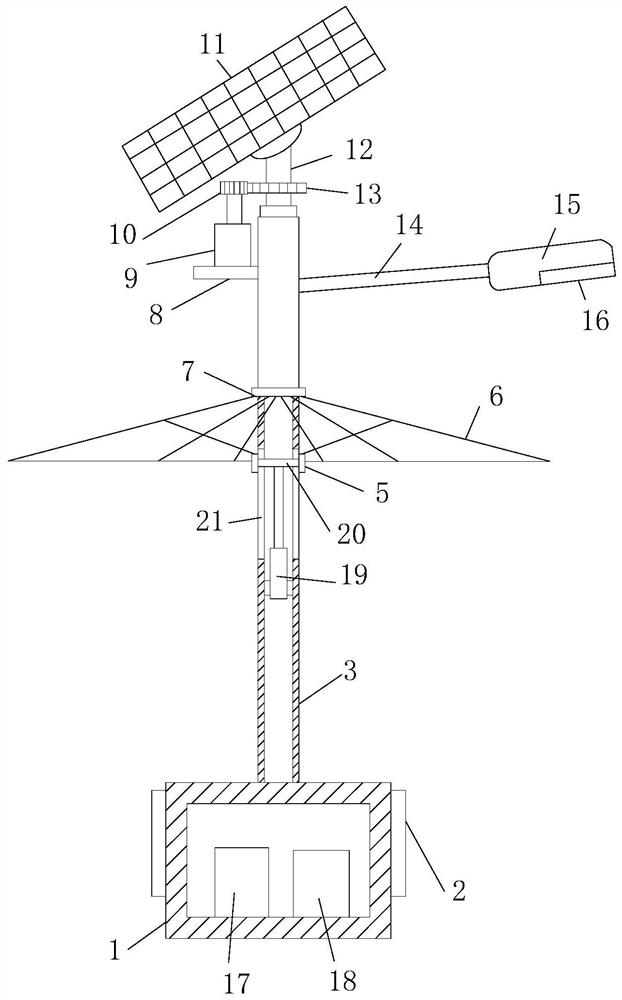 Street lamp with protective umbrella body